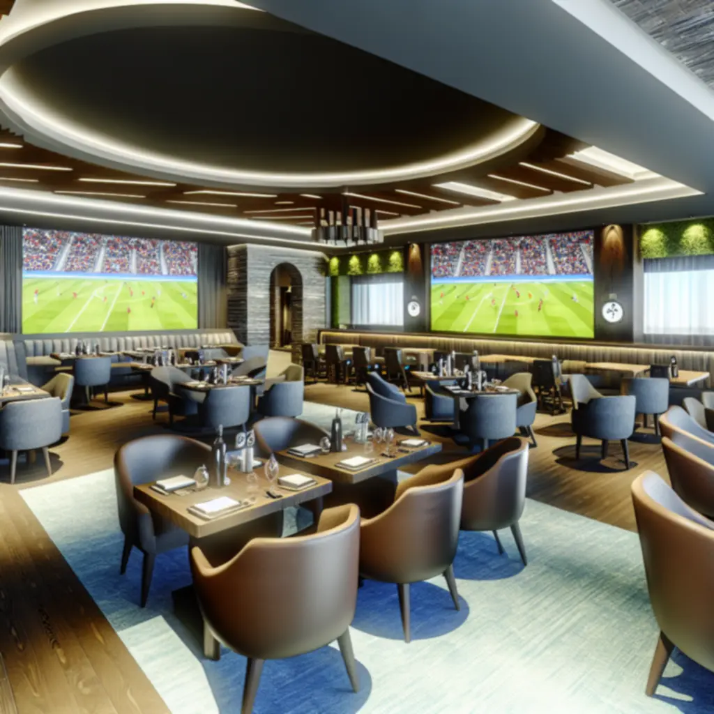 Premium seating area with excellent view of sports screens